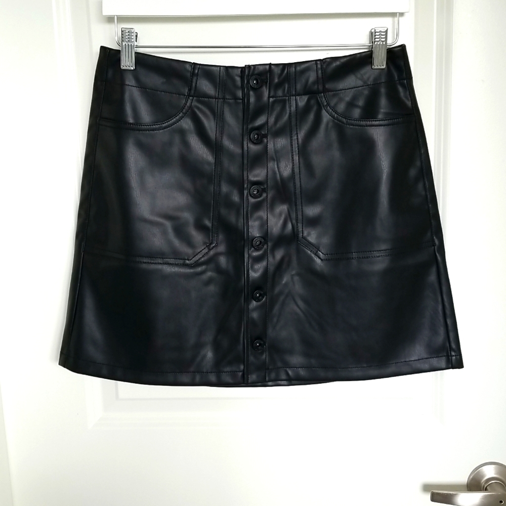 Faux leather skirt